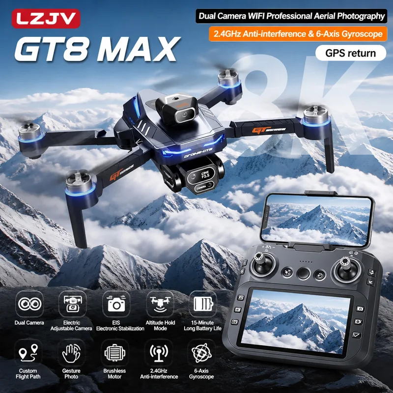Drone Dobrável GT8 Max com Câm - Drone Photogrammetry avaliação e preço